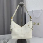 Dior Women Small Dior Voyage Bag Latte Flat Macrocannage Grained Calfskin