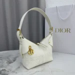 Dior Women Small Dior Voyage Bag Latte Flat Macrocannage Grained Calfskin