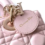 Dior Women Small Lady D-Joy Bag Powder Pink Cannage Lambskin