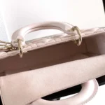 Dior Women Small Lady D-Joy Bag Powder Pink Cannage Lambskin