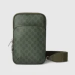 Gucci Men GG Monogram Small Slingbag Forest Green GG Fabric 822073
