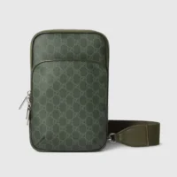 Gucci Men GG Monogram Small Slingbag Forest Green GG Fabric 822073