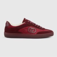 Gucci Unisex G75 Sneaker with Interlocking G Logo-Maroon 813686