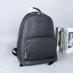 Gucci Unisex GG Emblem Mini Backpack With Signature Leather-Black