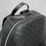 Gucci Unisex GG Emblem Mini Backpack With Signature Leather-Black