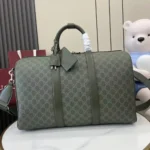 Gucci Unisex GG Monogram Large Duffle Bag Forest Green GG Fabric