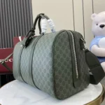 Gucci Unisex GG Monogram Large Duffle Bag Forest Green GG Fabric