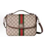 Gucci Unisex Ophidia Medium Top Handle Bag-Brown 836842