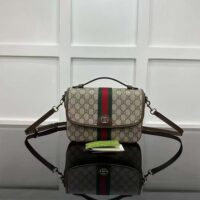 Gucci Unisex Ophidia Medium Top Handle Bag-Brown 836842 (1)