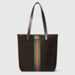 Gucci Unisex Ophidia Medium Tote Bag Dark Brown Suede 834465AAE1D