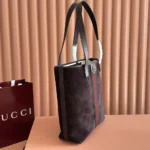 Gucci Unisex Ophidia Medium Tote Bag Dark Brown Suede 834465AAE1D