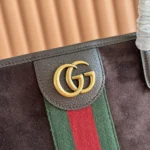 Gucci Unisex Ophidia Medium Tote Bag Dark Brown Suede 834465AAE1D