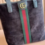 Gucci Unisex Ophidia Medium Tote Bag Dark Brown Suede 834465AAE1D