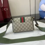 Gucci Unisex Ophidia Mini Bag Beige And Dark Brown Fabric ‎838599FAEOF