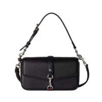 Gucci Unisex Small Crossbody Bag With Hook Closure-Black