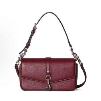 Gucci Unisex Small Crossbody Bag With Hook Closure-Maroon