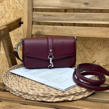 Gucci Unisex Small Crossbody Bag With Hook Closure-Maroon