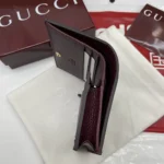 Gucci Women Bi-Color Gg Marmont Small Wallet Beige And Rosso Ancora Leather