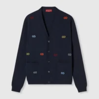 Gucci Women Fine Cashmere Cardigan with Intarsia 833671XKEYI