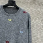 Gucci Women Fine Cashmere Sweater with Intarsia Grey 833668XKEYH