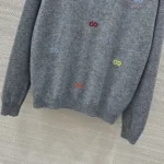 Gucci Women Fine Cashmere Sweater with Intarsia Grey 833668XKEYH