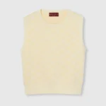 Gucci Women Fine GG Cotton Sleeveless Top-Yellow 821143XKEPI