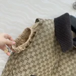 Gucci Women GG Canvas Gilet with Leather Label 823751Z8B1K