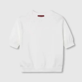 Gucci Women GG Cotton Crewneck Top-White ‎820703XKEO6
