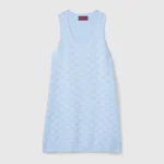 Gucci Women GG Cotton Jacquard Mini Dress-Light Blue 786403XKEPI
