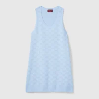 Gucci Women GG Cotton Jacquard Mini Dress-Light Blue 786403XKEPI