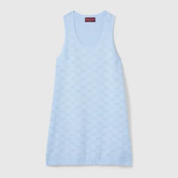 Gucci Women GG Cotton Jacquard Mini Dress-Light Blue 786403XKEPI