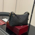 Gucci Women GG Emblem Medium Shoulder Bag-Black ‎847449AAFDV