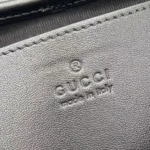 Gucci Women GG Emblem Small Shoulder Bag Black GG Leather