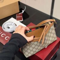 Gucci Women GG Emblem Small Shoulder Bag-Brown (1)