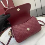 Gucci Women GG Emblem Small Shoulder Bag Rosso Ancora Red GG Leather - Bild 7