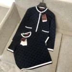 Gucci Women GG Fine Cotton Jacquard Cardigan-Navy 836304XKE0P