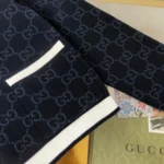 Gucci Women GG Fine Cotton Jacquard Cardigan-Navy 836304XKE0P