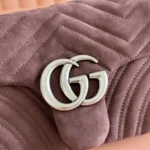 Gucci Women GG Marmont Medium Shoulder Bag Dark Brown Leather