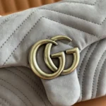 Gucci Women GG Marmont Mini Shoulder Bag Grey Leather 841290AAE5D