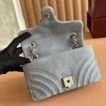Gucci Women GG Marmont Mini Shoulder Bag Grey Leather 841290AAE5D