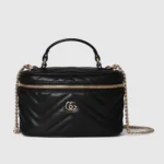 Gucci Women GG Marmont Mini Vanity Bag-Black ‎837454AAET8
