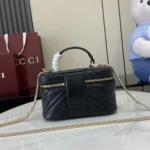 Gucci Women GG Marmont Mini Vanity Bag-Black ‎837454AAET8
