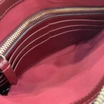 Gucci Women GG Marmont Pochette With Chain Rosso Ancora Red Leather