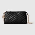 Gucci Women GG Marmont Small Shoulder Bag Black Leather