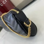 Gucci Women GG Marmont Small Shoulder Bag Black Leather