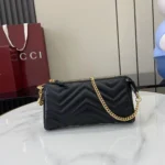 Gucci Women GG Marmont Small Shoulder Bag Black Leather