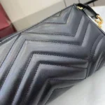 Gucci Women GG Marmont Small Shoulder Bag Black Leather