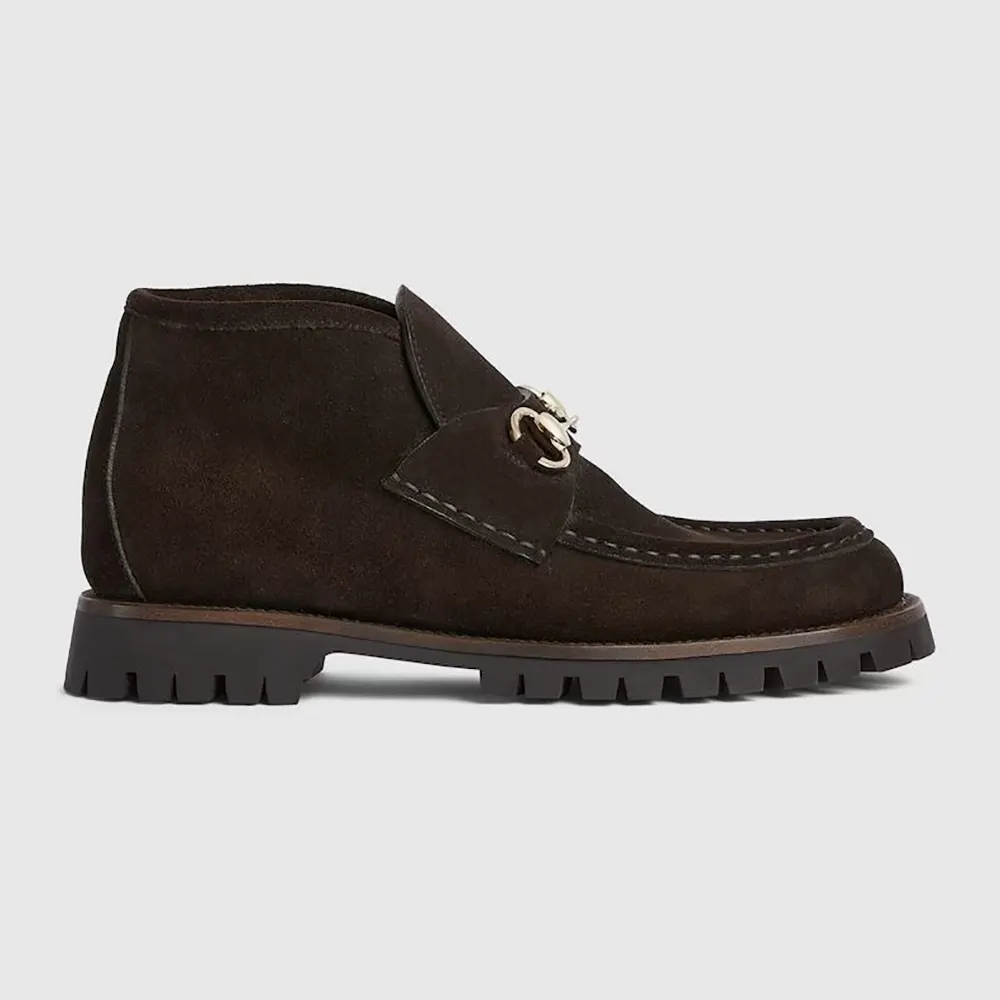 Gucci Women Horsebit Ankle Boot-Dark Brown 764206AADUN2042 (1) Gucci Women Horsebit Ankle Boot-Dark Brown 764206AADUN2042