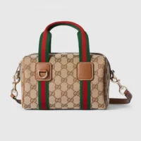 Gucci Women Mini GG Handbag Beige And Brown GG Canvas 859975FAFWX
