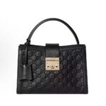Gucci Women Padlock Medium Top Handle Bag-Black 838992